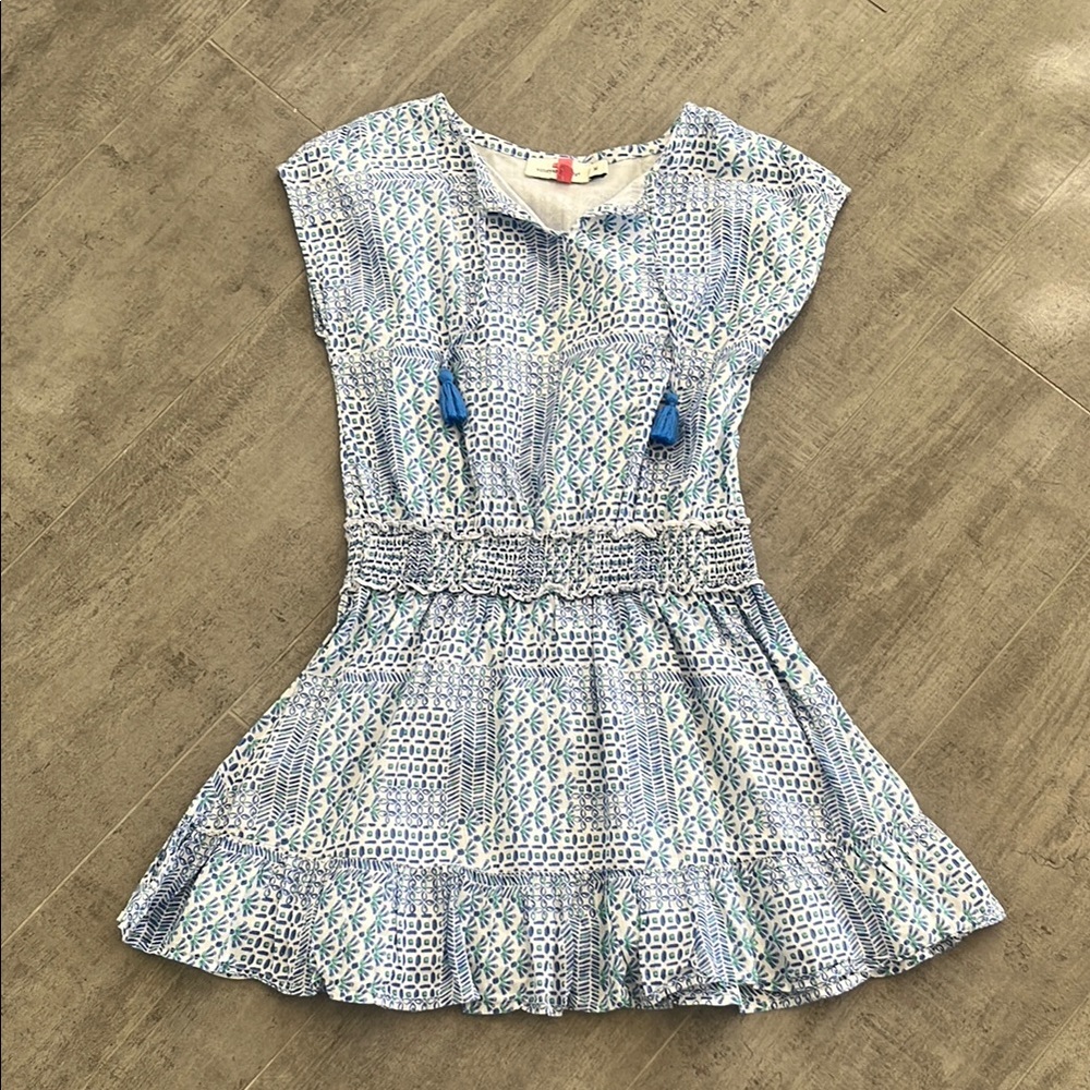 Blue Patterned Kids Dress